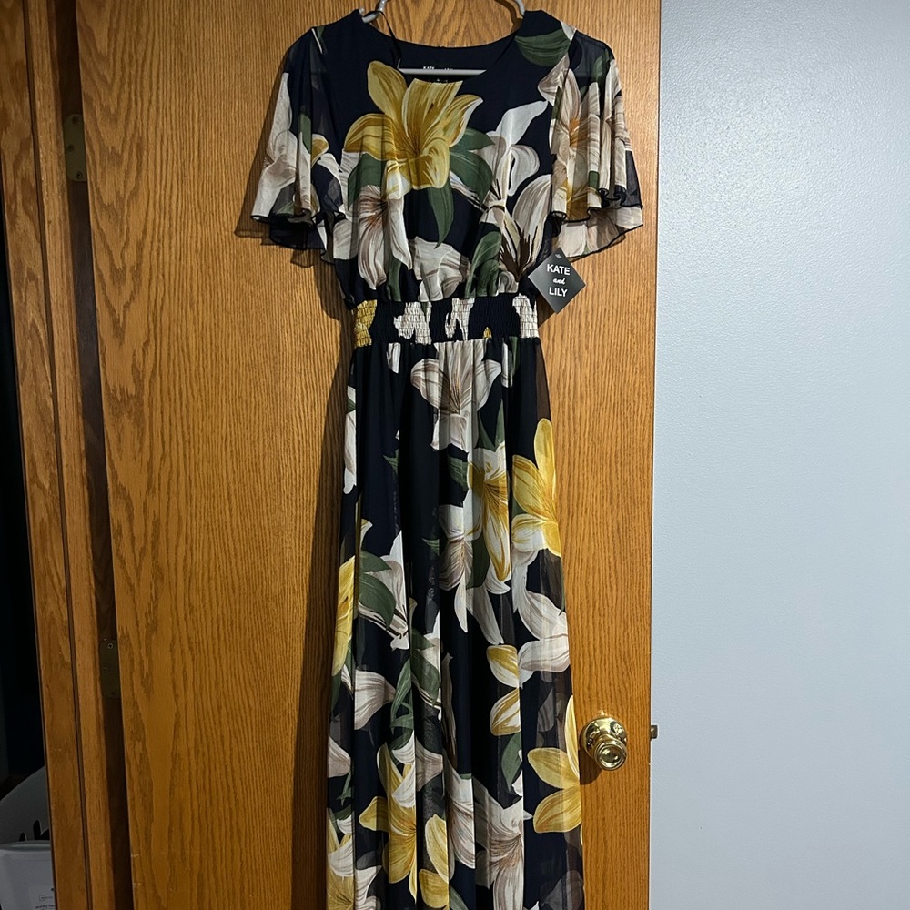 Kate and Lily Floral Maxi Dress NWT